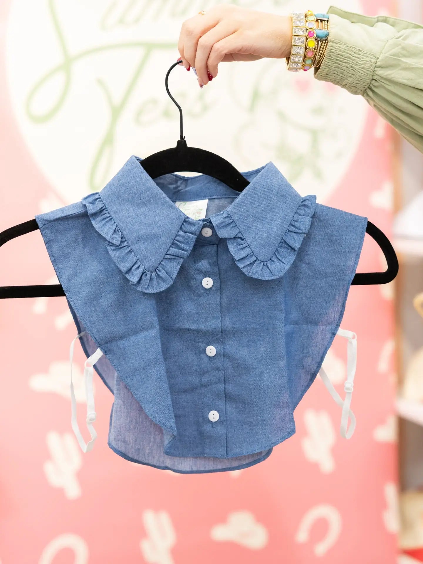 Denim Ruffle Collar