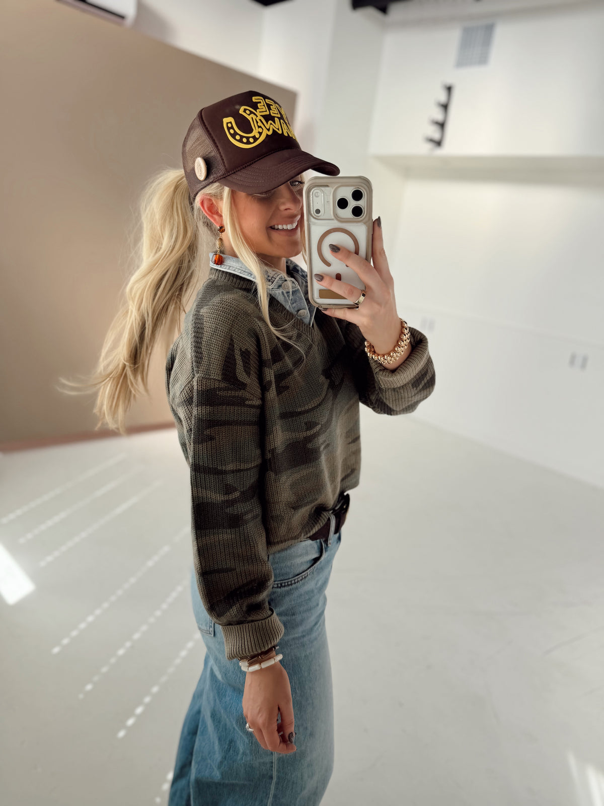 Clara Camo Sweater