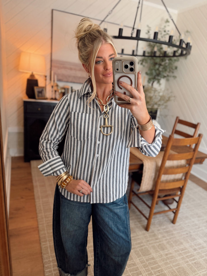 Sonny Striped Top *Navy