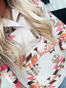 The Pink Aztec Pullover