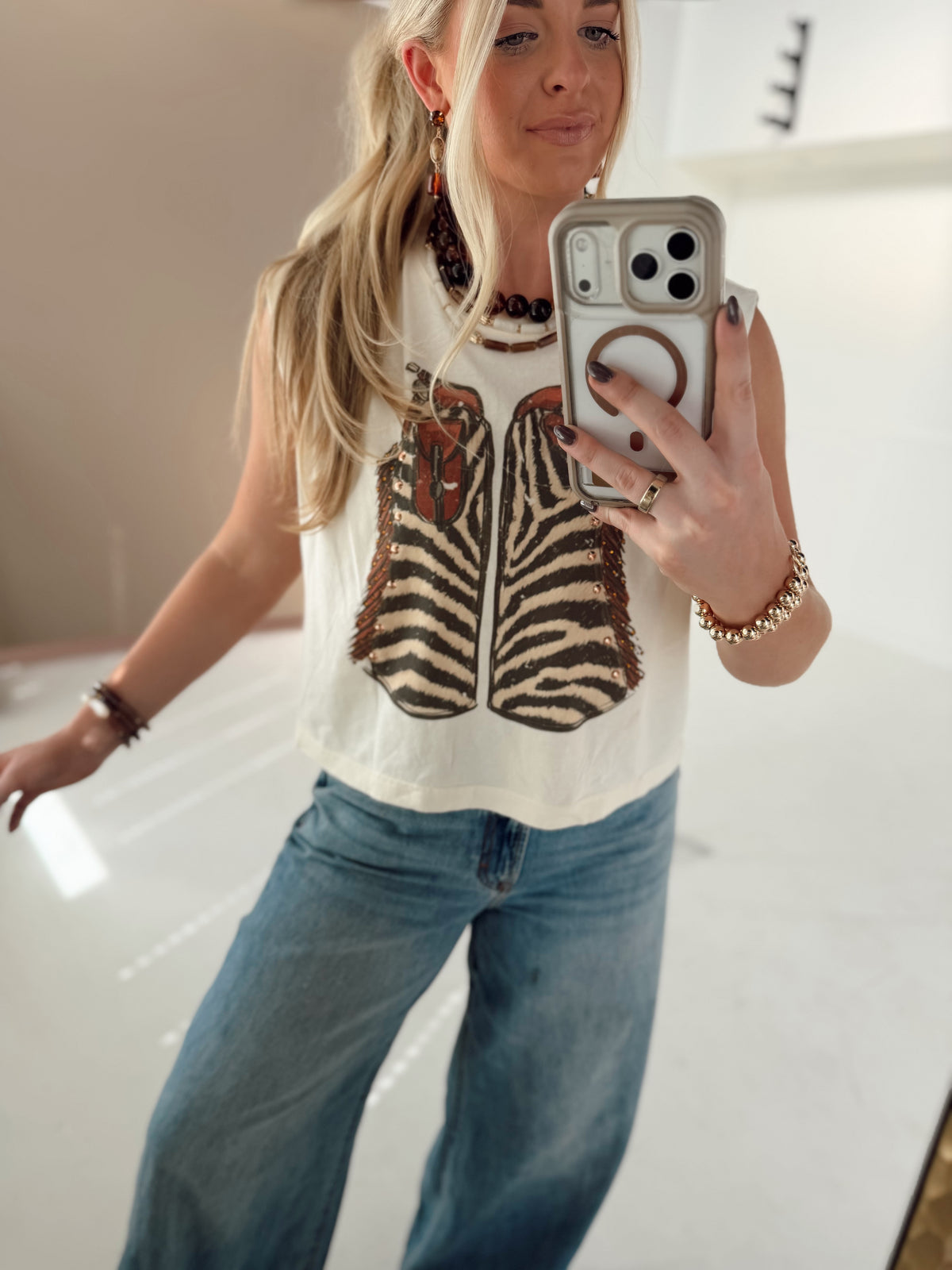Zebra Chaps Tank