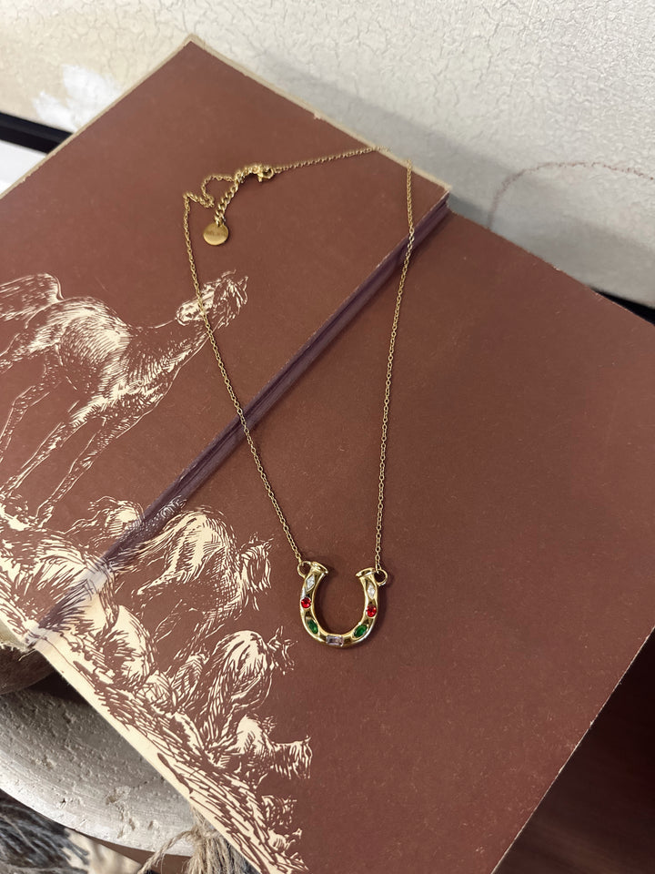 Lainey Crystal Horseshoe Necklace