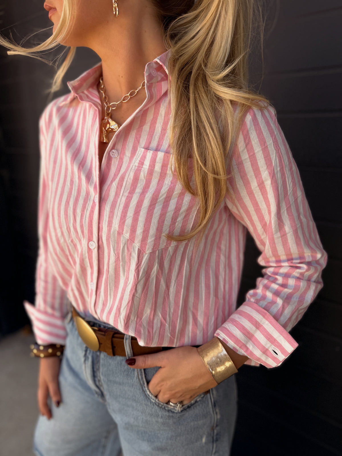 Sonny Striped Top *Pink