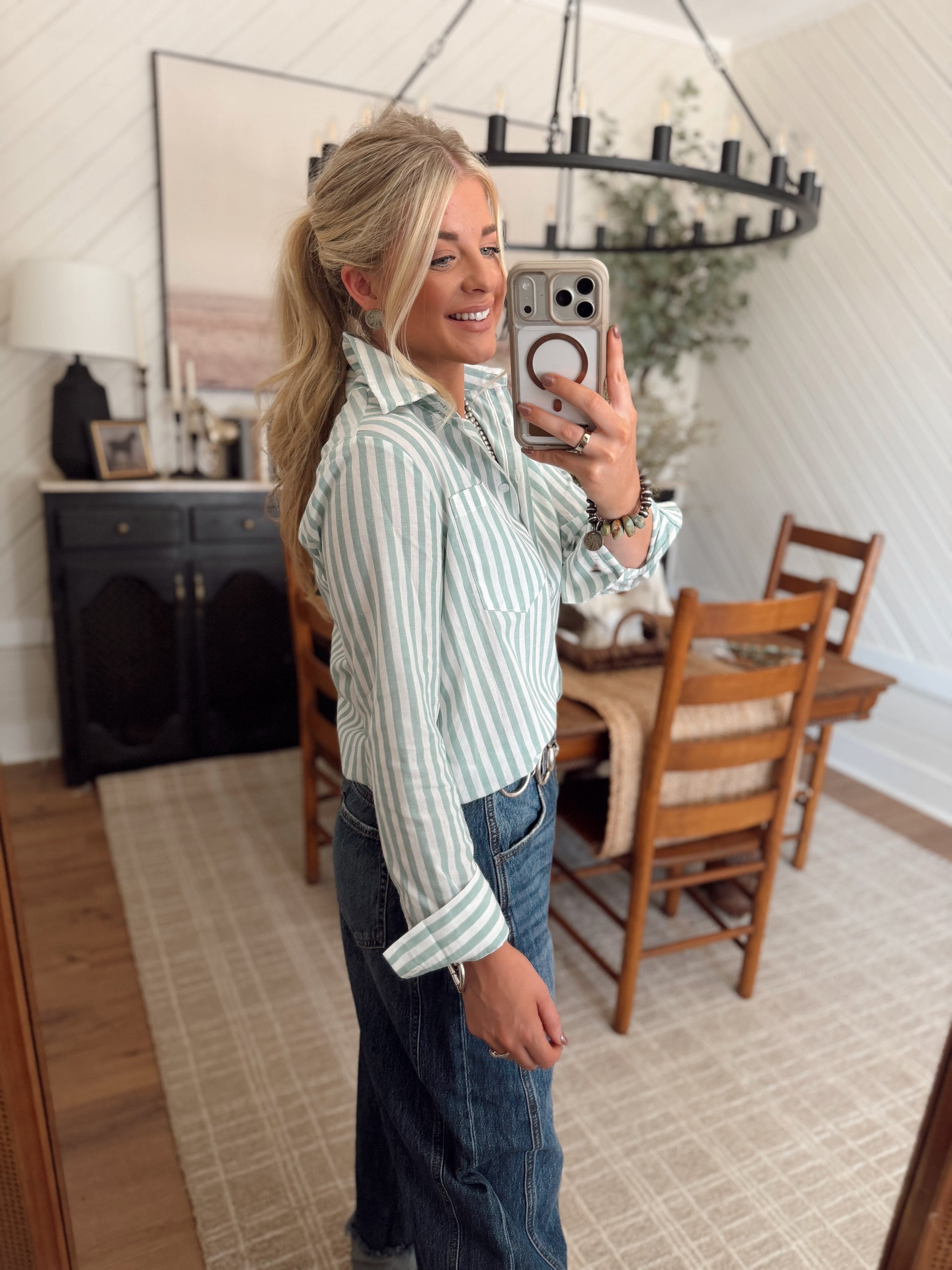 Sonny Striped Top *Sage