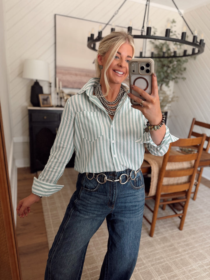Sonny Striped Top *Sage