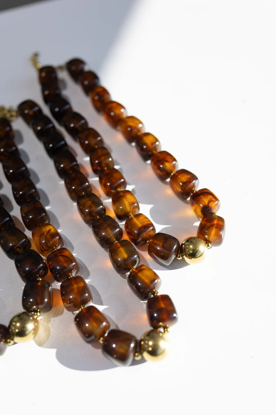 Noemi Chunky Beaded Necklace - Tortoise