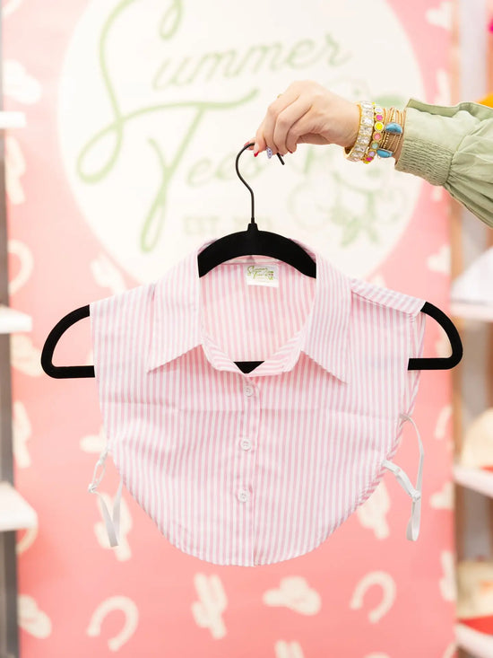 Pink & White Striped Collar