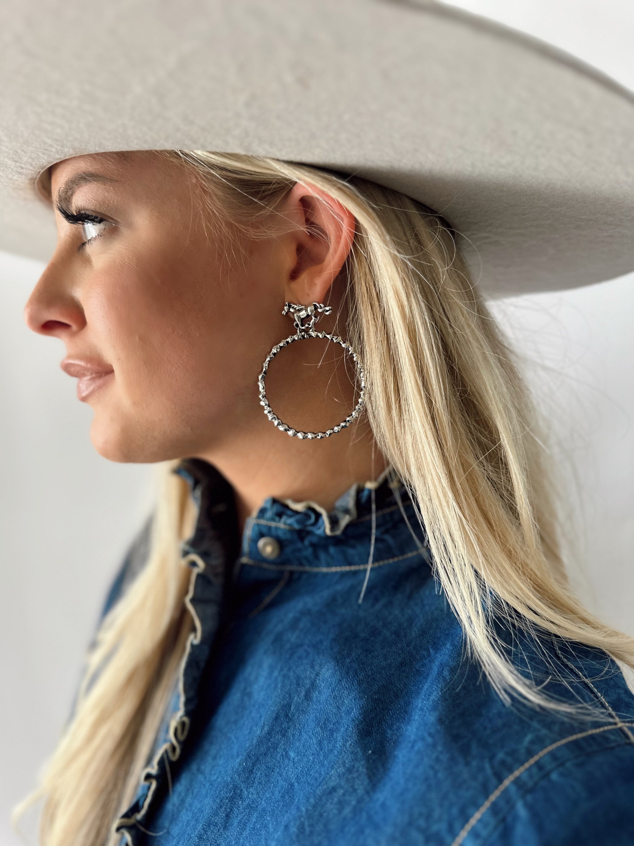 Silver Horses Earrings