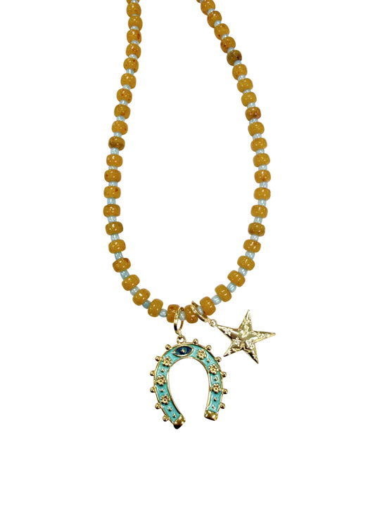 Mitchell Beaded Double Charm Necklace