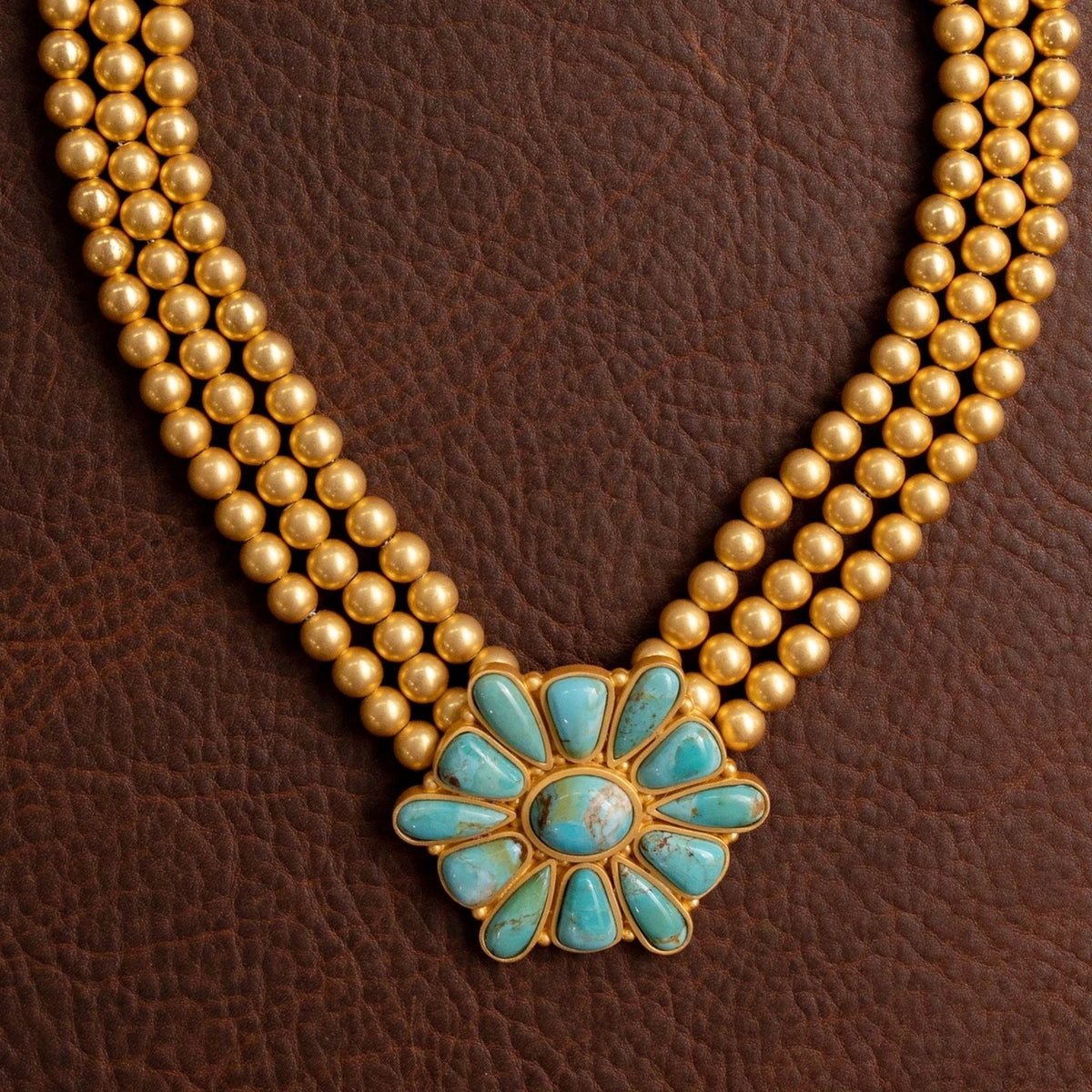 Prairie Blossom Turquoise Collar Necklace