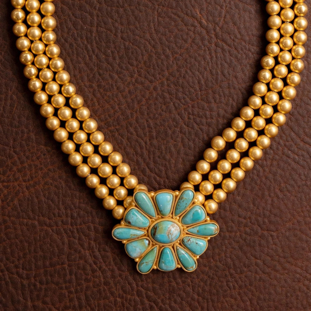 Prairie Blossom Turquoise Collar Necklace