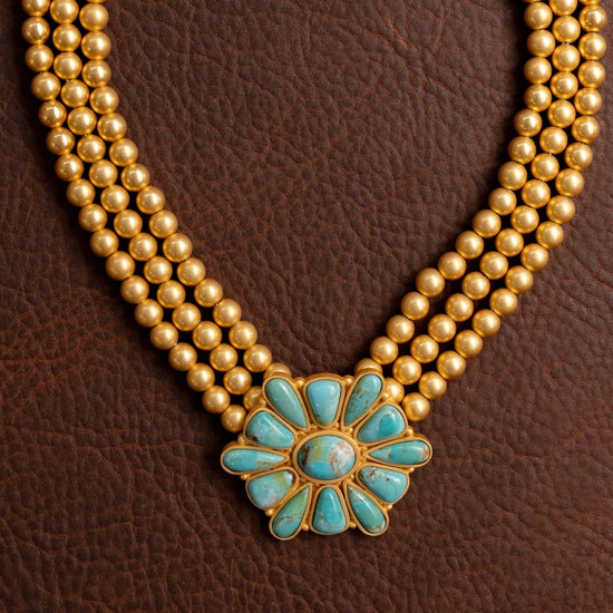 Prairie Blossom Turquoise Collar Necklace