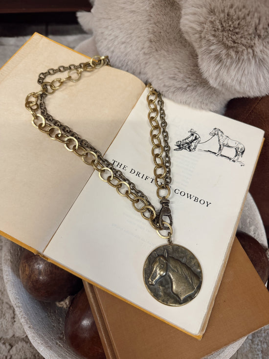 Royal Stallion Medallion Necklace