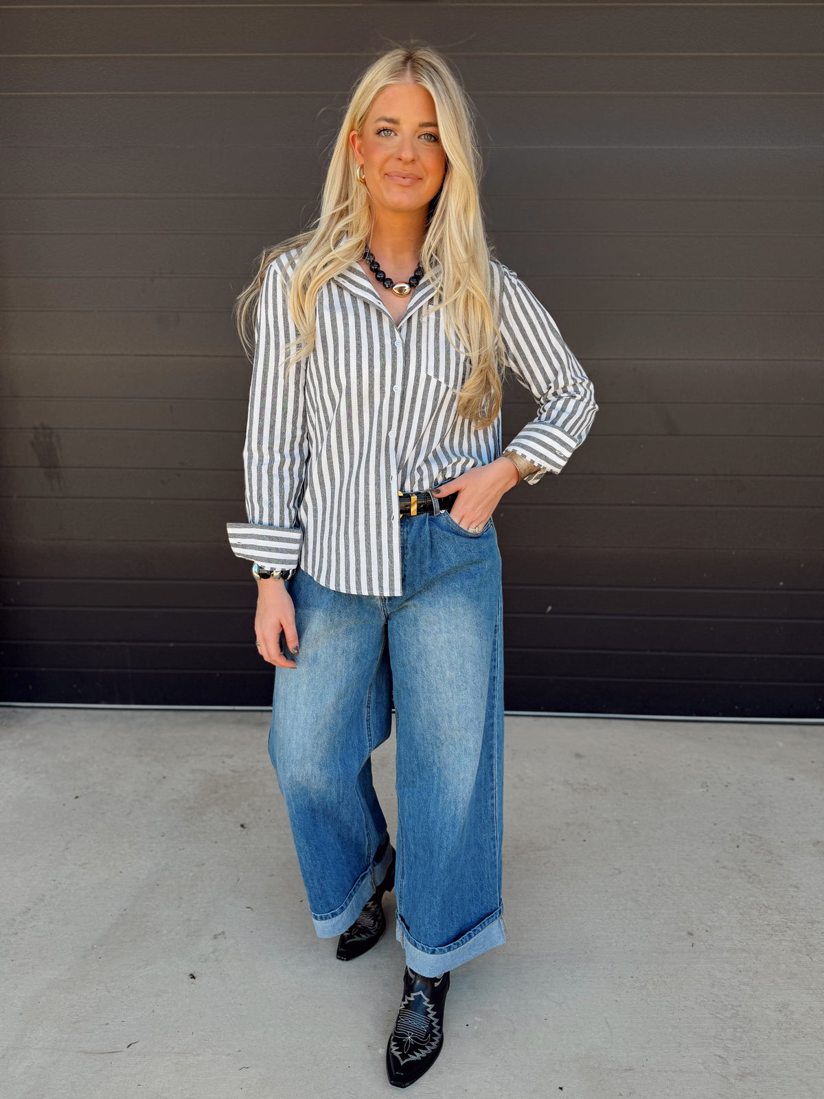 Sonny Striped Top *Black