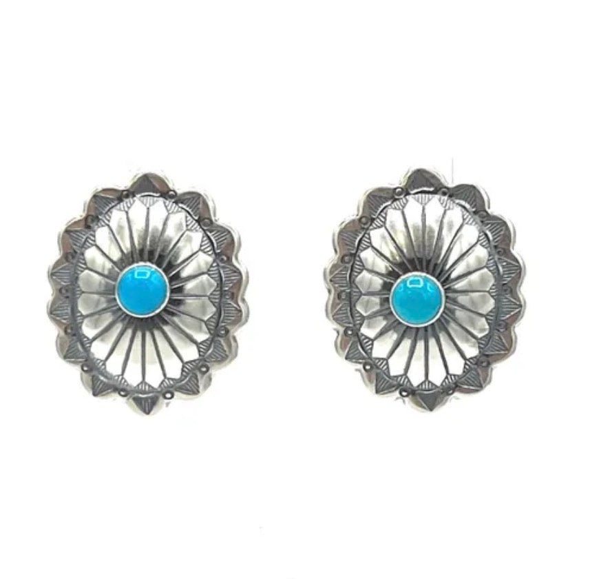 Sterling Silver Kingman Turquoise Earrings