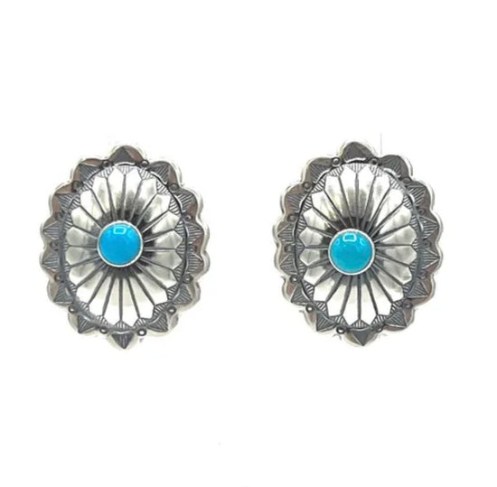 Sterling Silver Kingman Turquoise Earrings