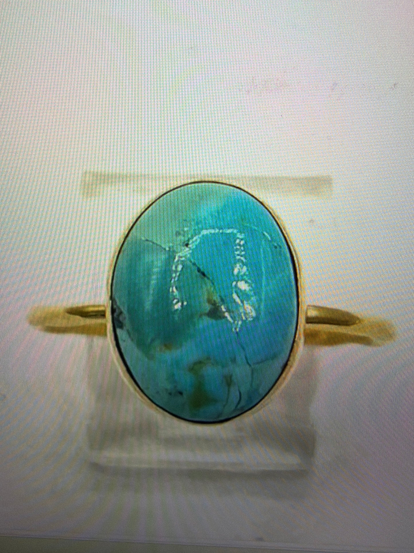 Goldie 14K Gold Plate Kingman Turquoise Ring Hada Collection