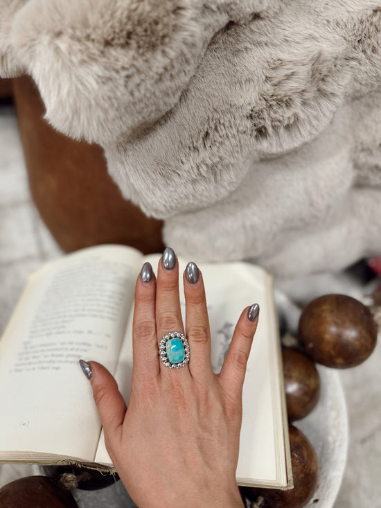 Kacie Kingman Turquoise Adjustable Ring Hada Collection