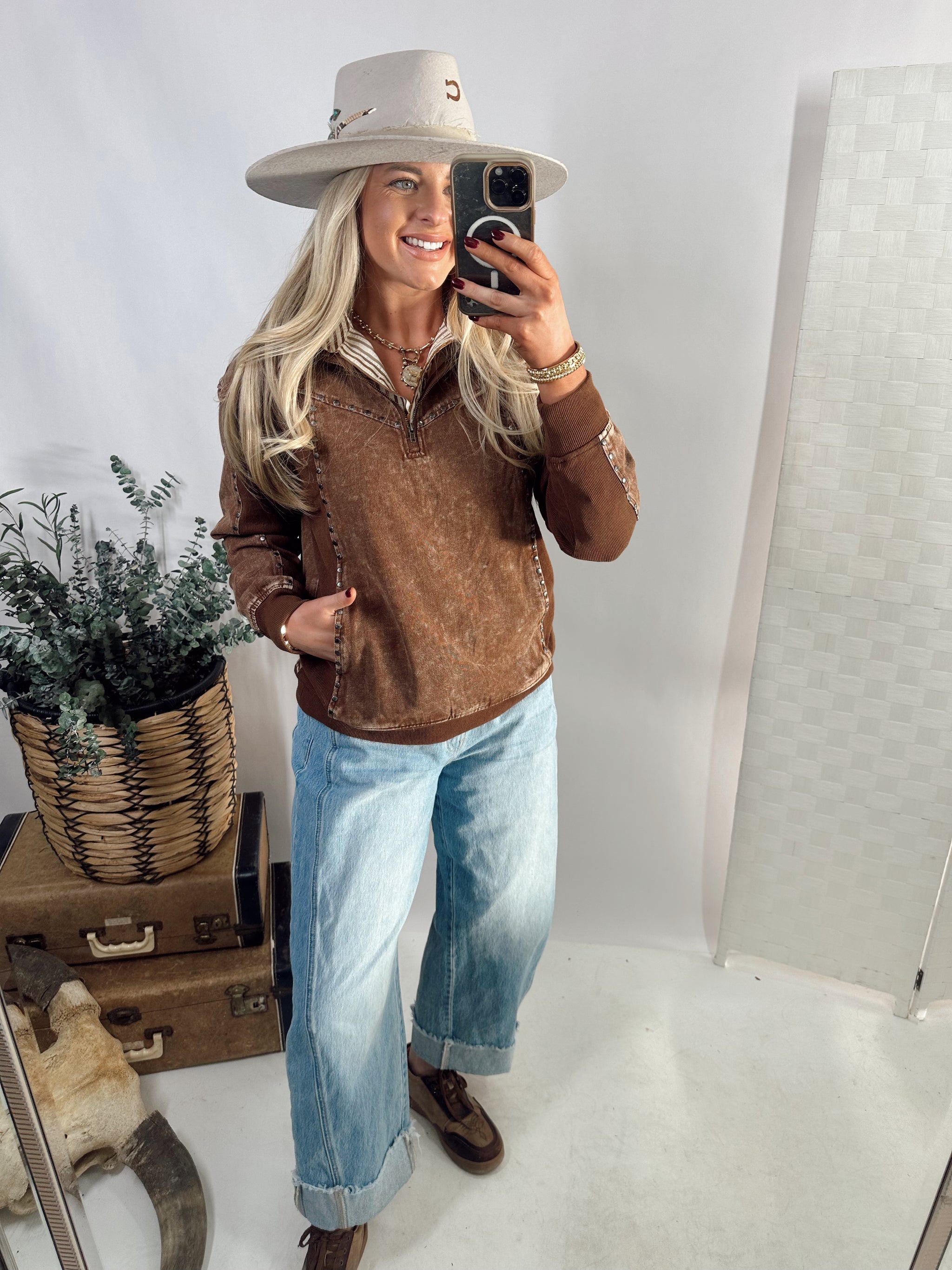 SILVER CREEK ZIP Top *CHOC