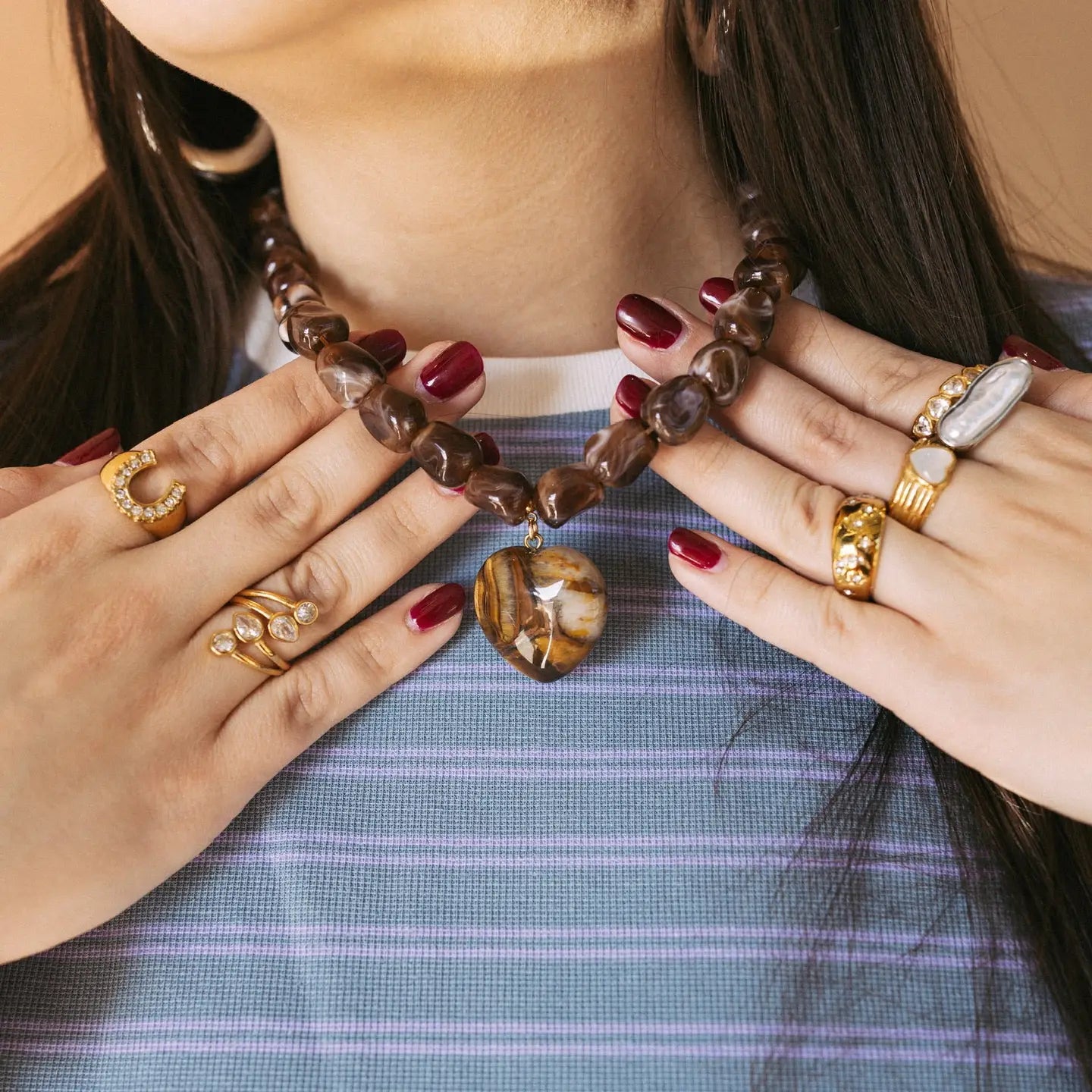 Jade Stone Heart Necklace