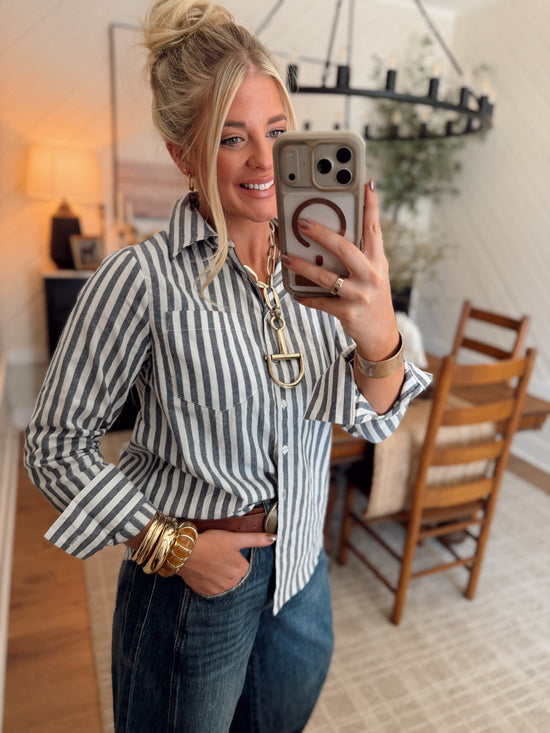 Sonny Striped Top *Navy