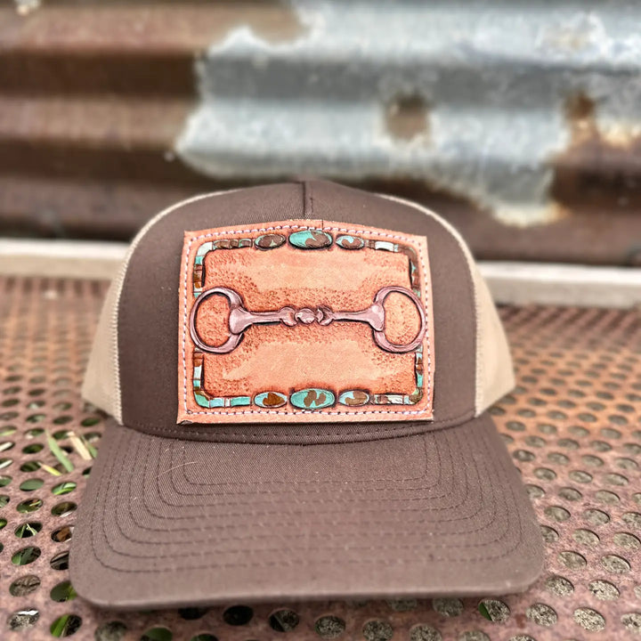 Snaffle Bit Tooled Leather Trucker Cap *Brown