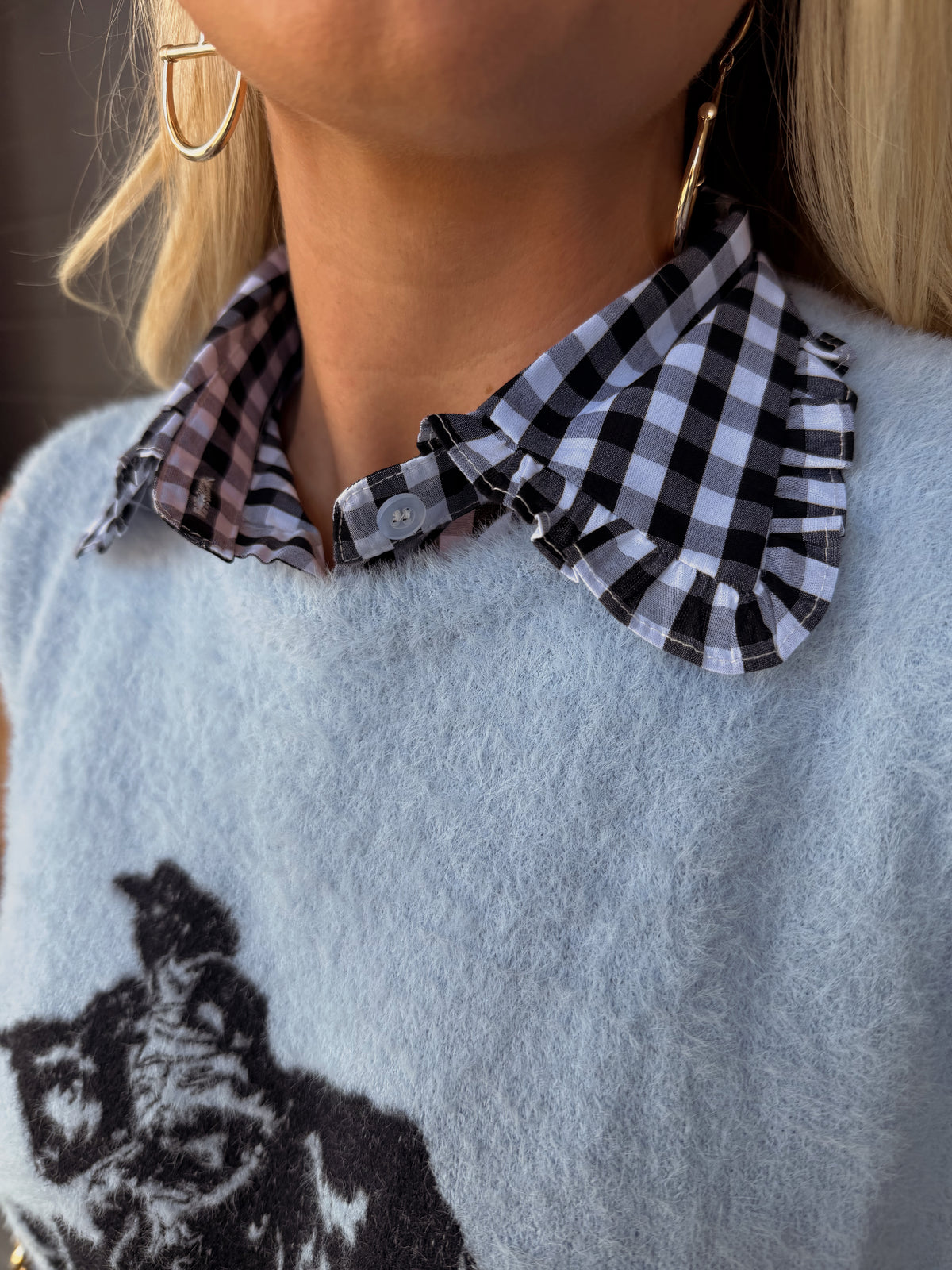 Black Gingam Collar