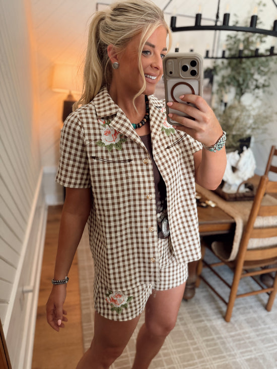 Western Gingham Blouse