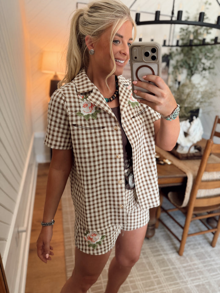 Western Gingham Blouse