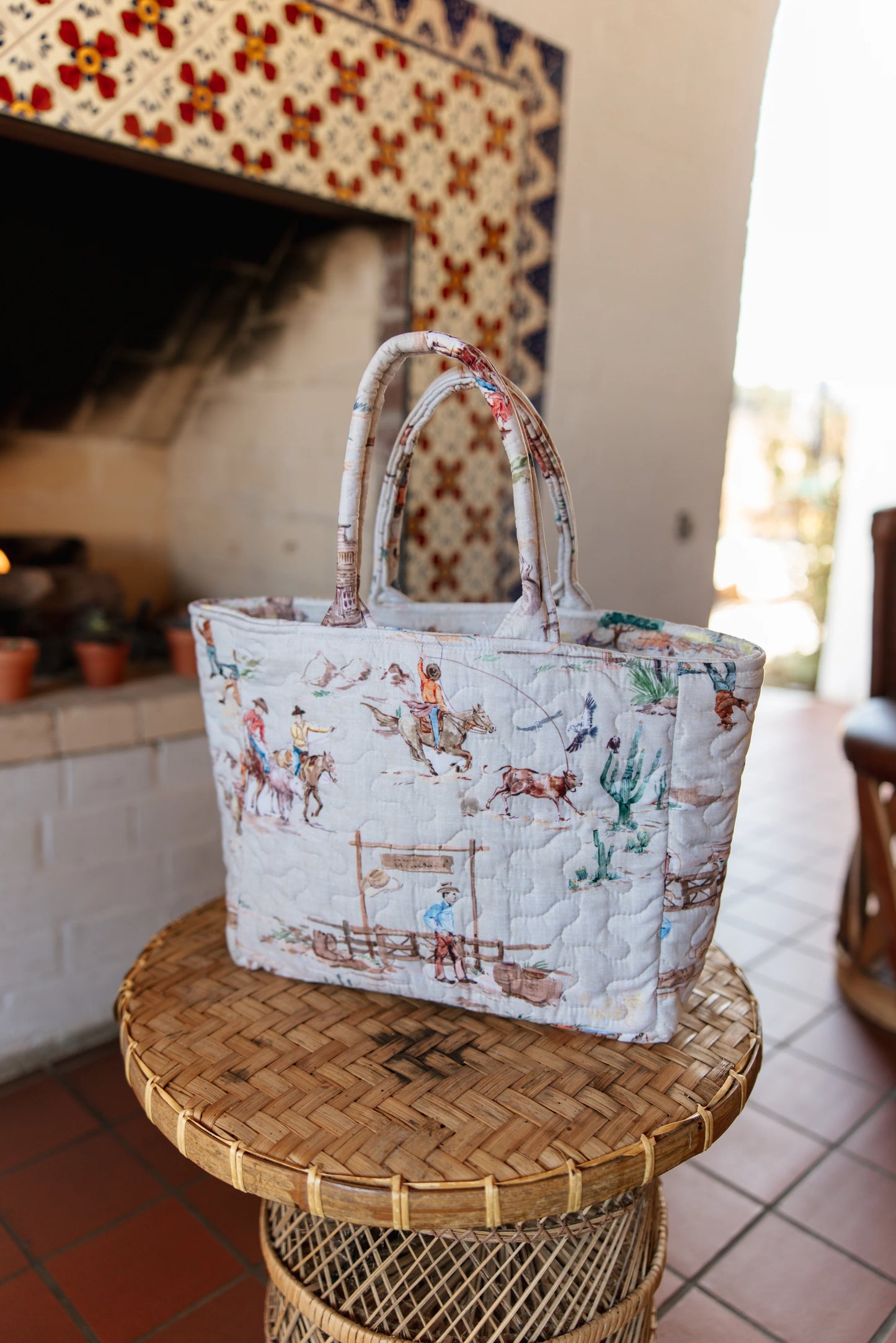 Retro Cowboy Quilted Handbag