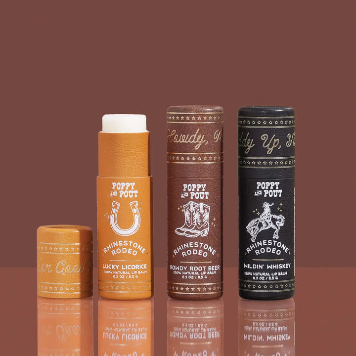 Poppy & Pout Lip Balm Trio, Rhinestone Rodeo