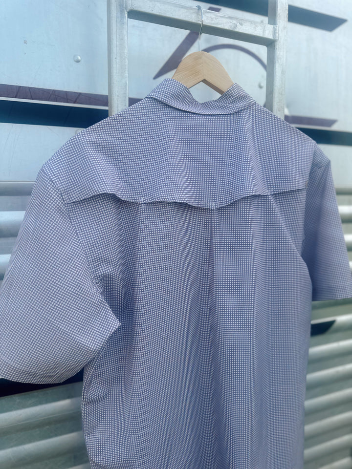 Heirloom Squares Performance Shirt- Purple