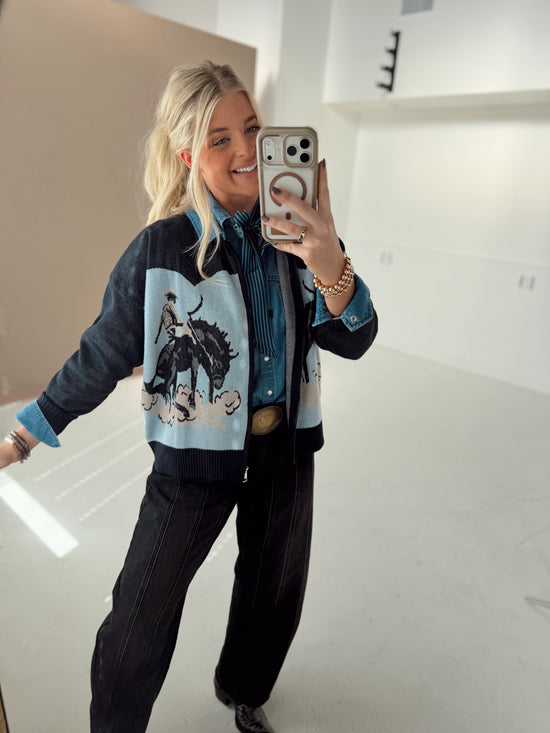 Bronc Blues Cardigan