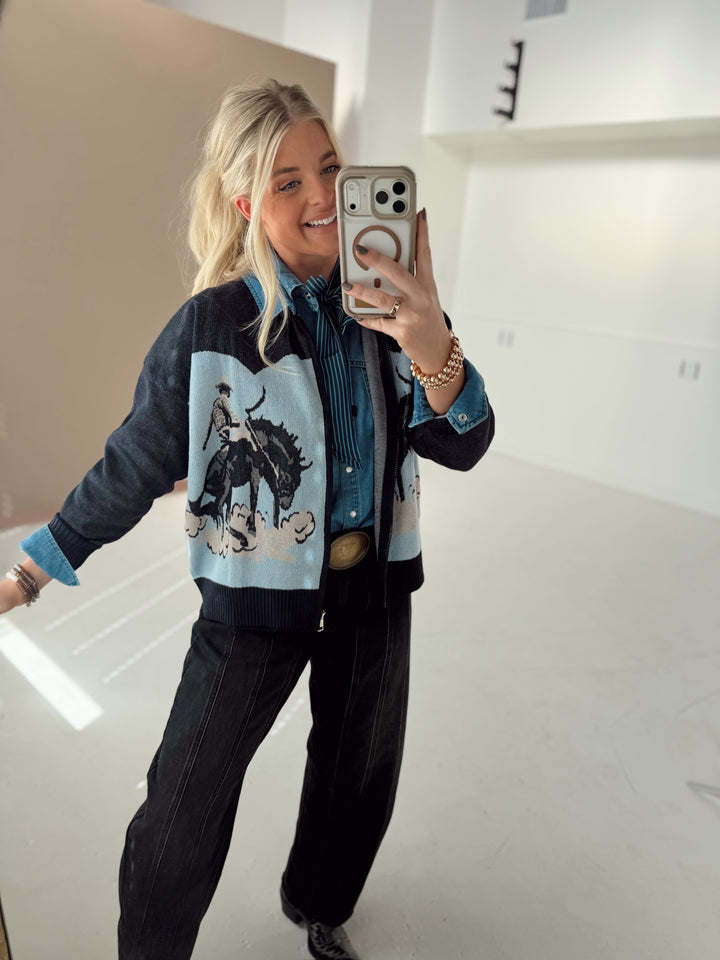 Bronc Blues Cardigan