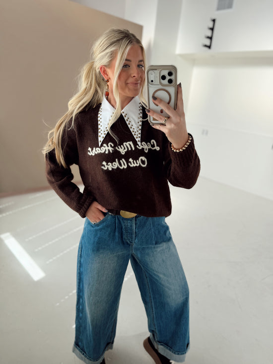 Left My Heart Out West Sweater