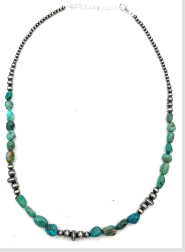 Kara Handstrung Bead Cloud Mt. Turquoise Necklace