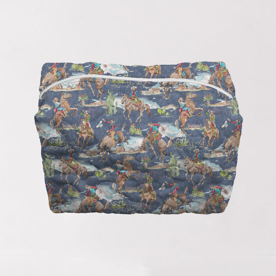 Birdie Chambray Quilted Makeup Bag *LG