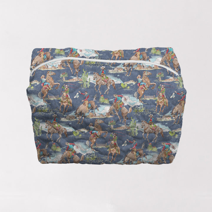 Birdie Chambray Quilted Makeup Bag *LG