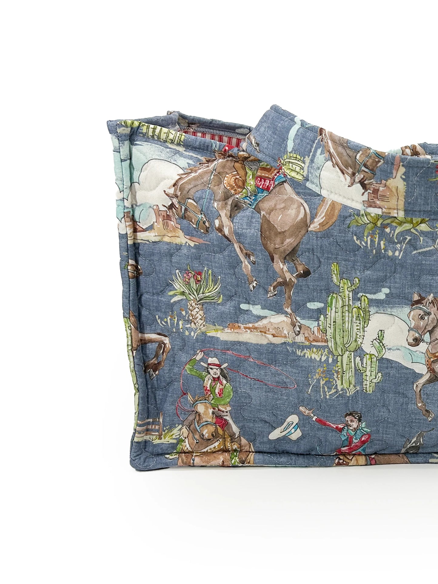 Birdie  Chambray Quilted Tote Bag