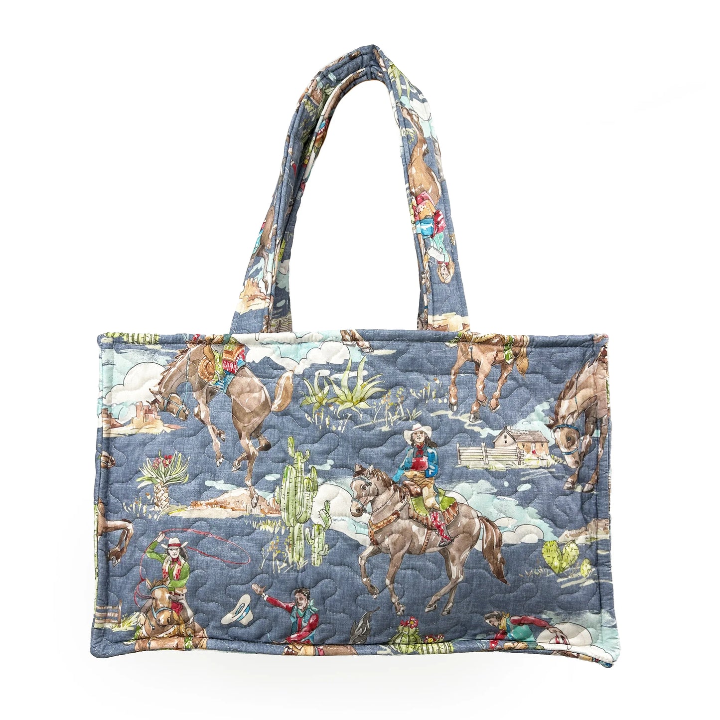 Birdie  Chambray Quilted Tote Bag