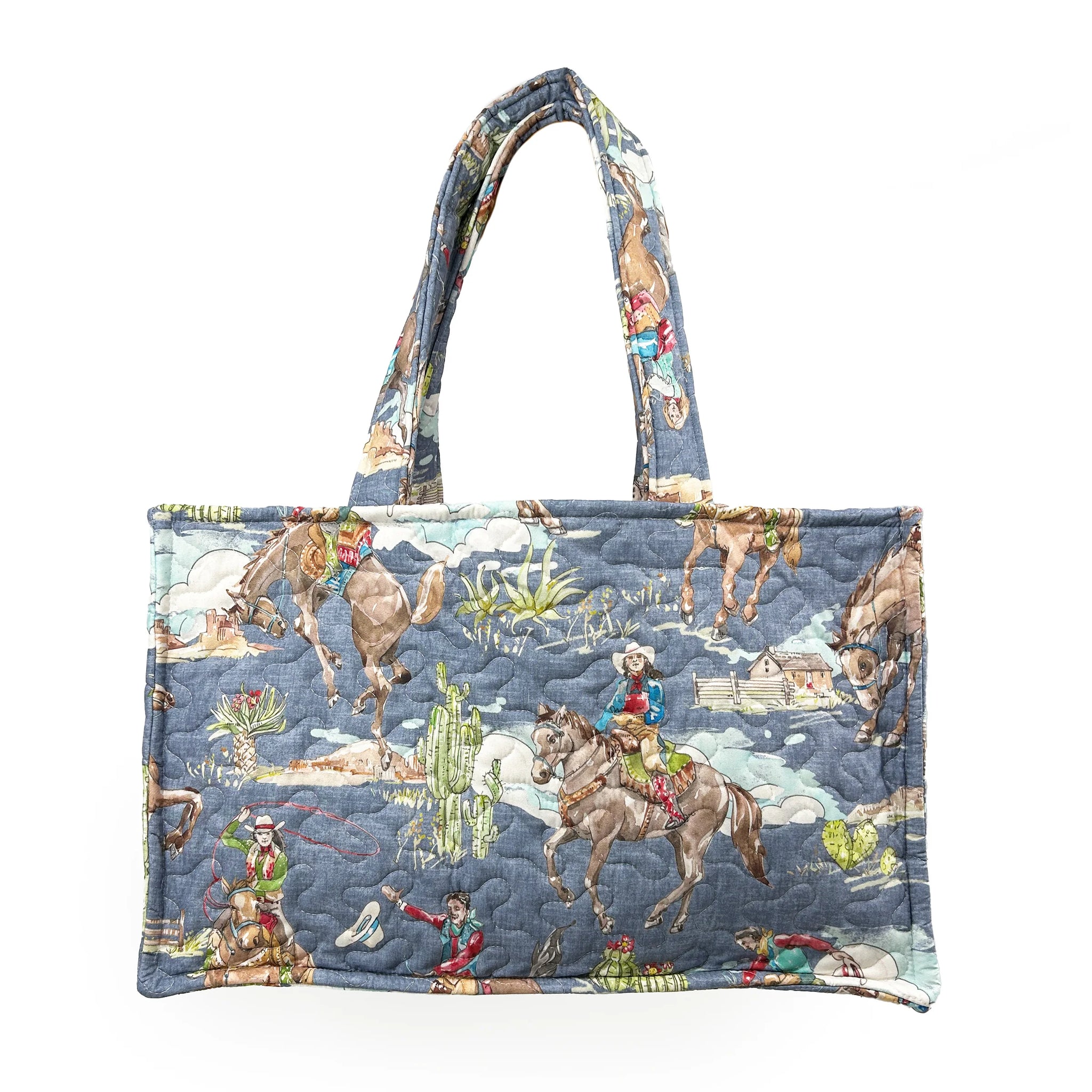 Birdie  Chambray Quilted Tote Bag