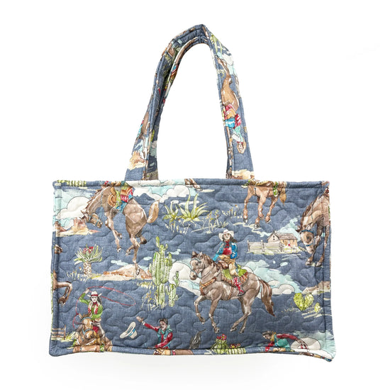 Birdie  Chambray Quilted Tote Bag