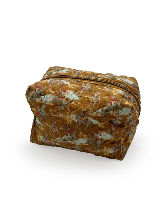 Birdie Gold Quilted  Makeup Bag *LG