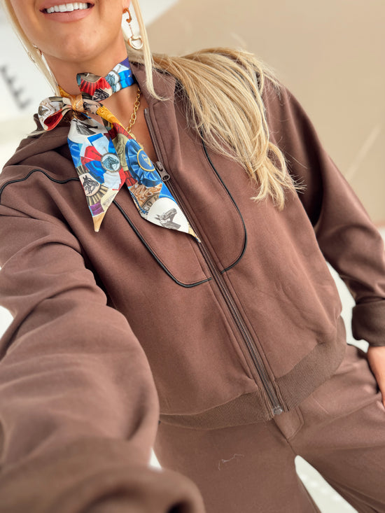 Zip It Up Western Jacket *Mocha