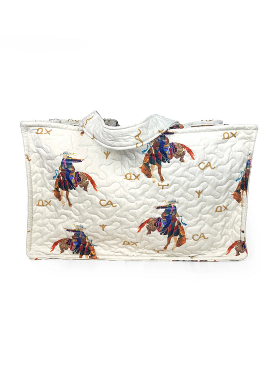 Casey Cowgirl Patchwork Linen Quilted Tote