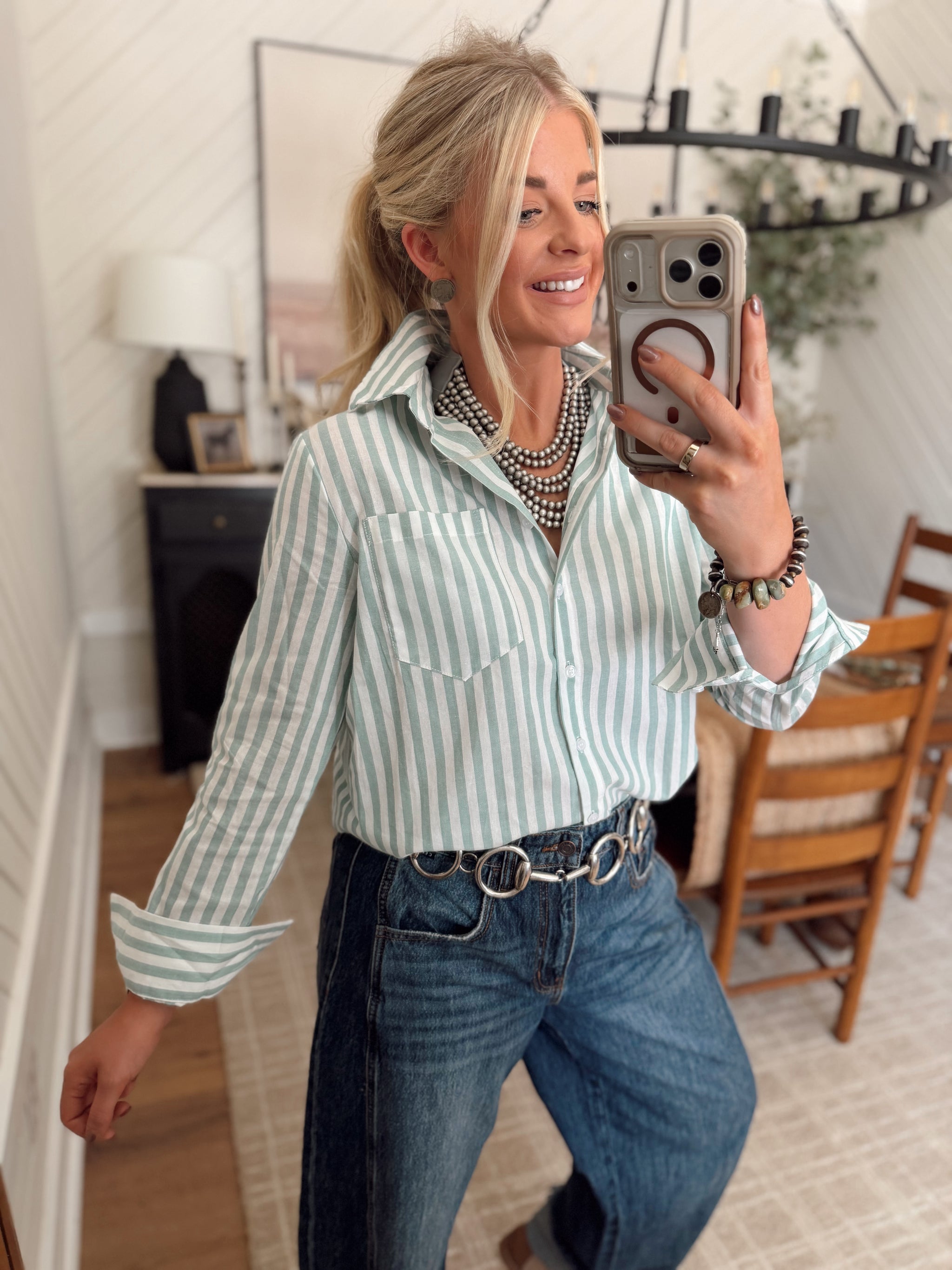 Sonny Striped Top *Sage