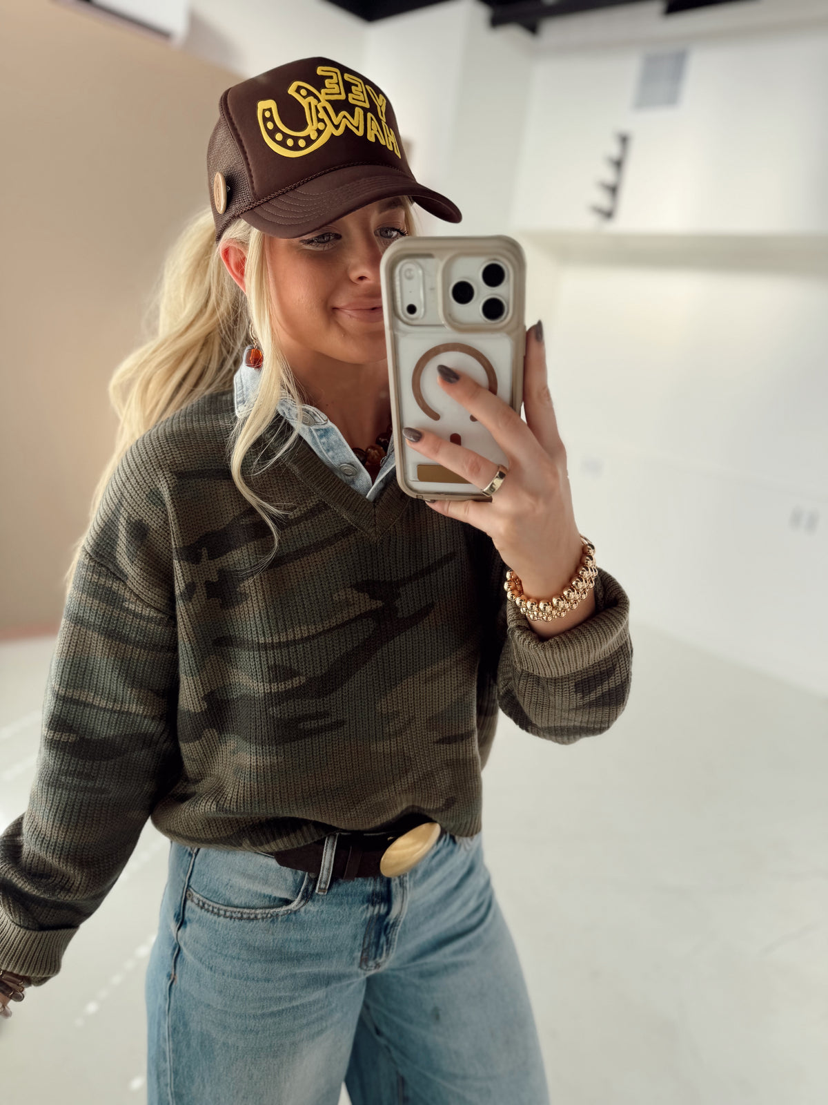 Clara Camo Sweater