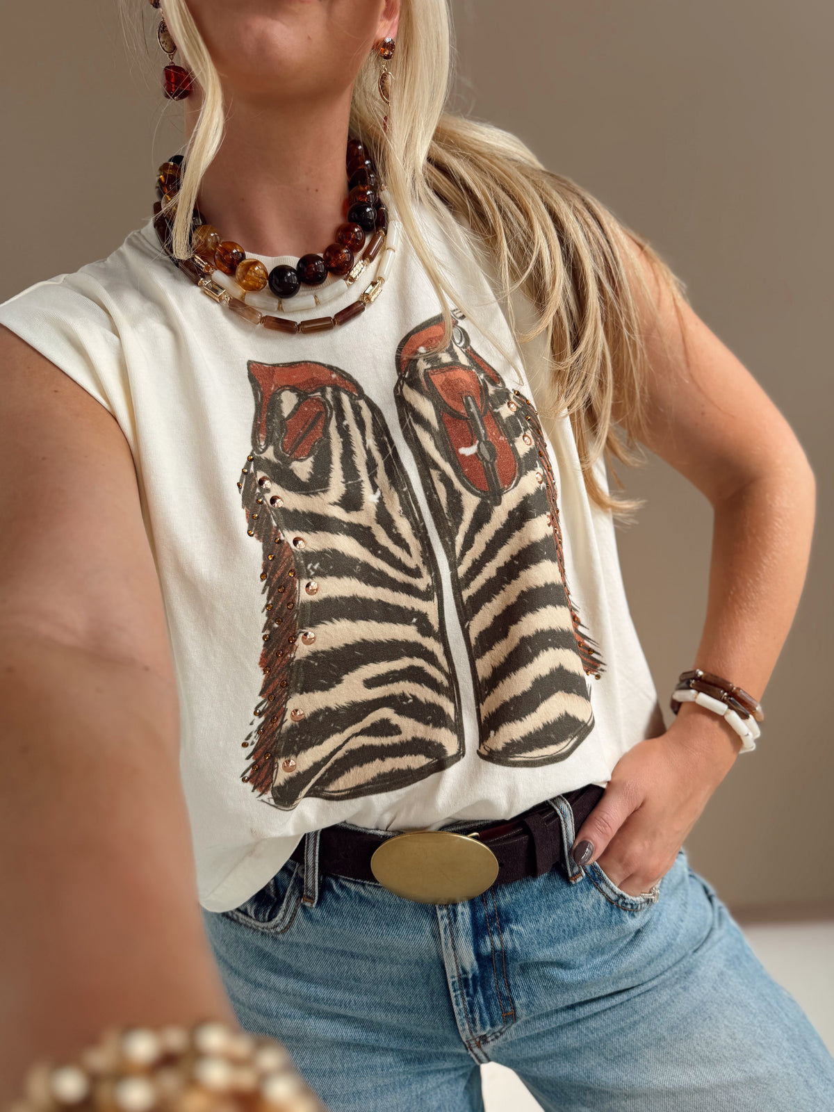 Zebra Chaps Tank