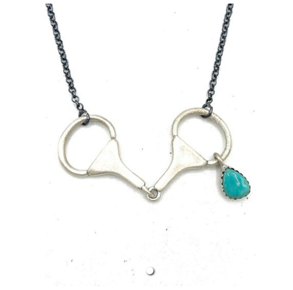 Hada Collection Kingman Turquoise Snaffle Bit Necklace
