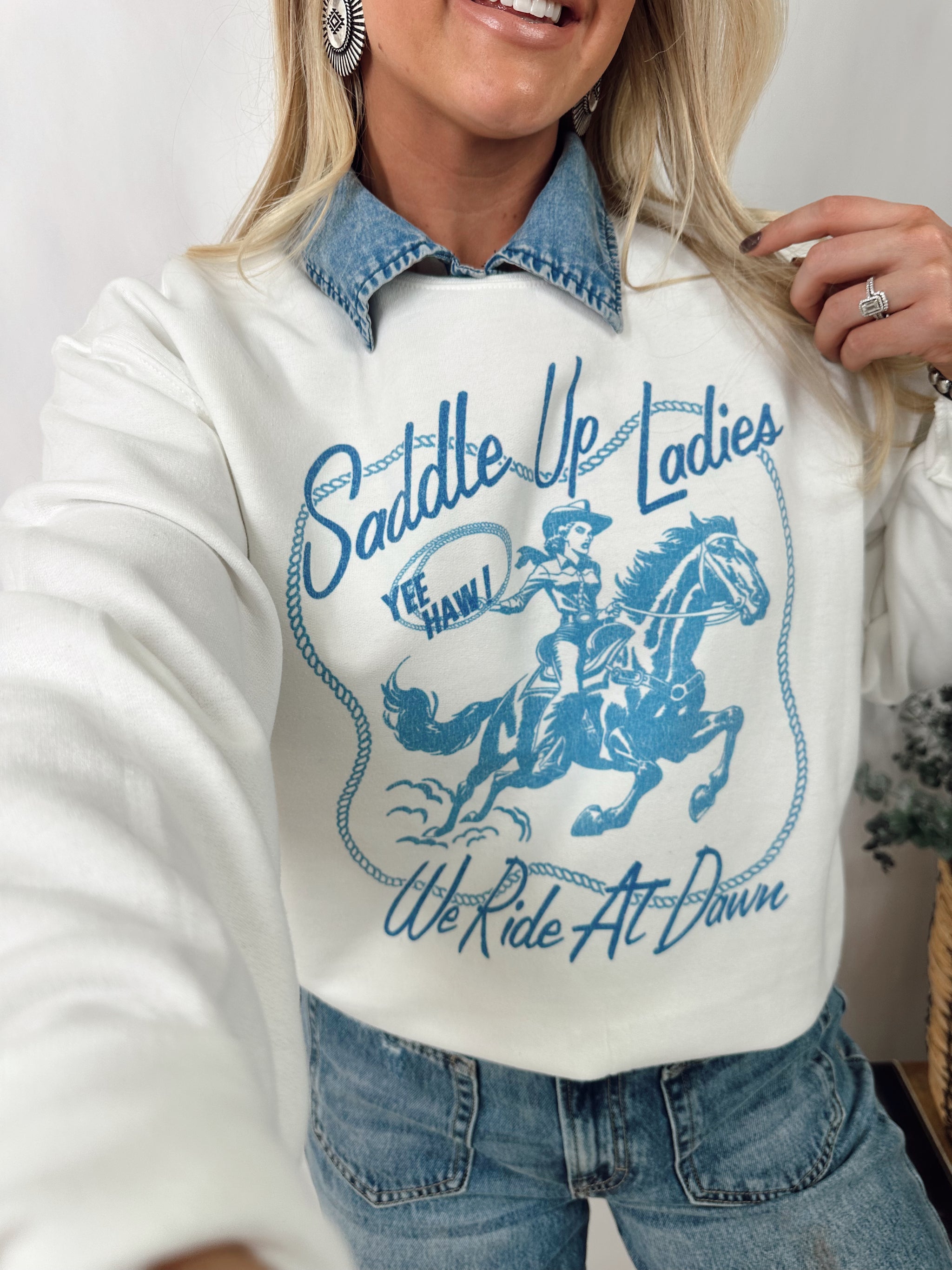 Saddle Up Ladies Sweatshirt